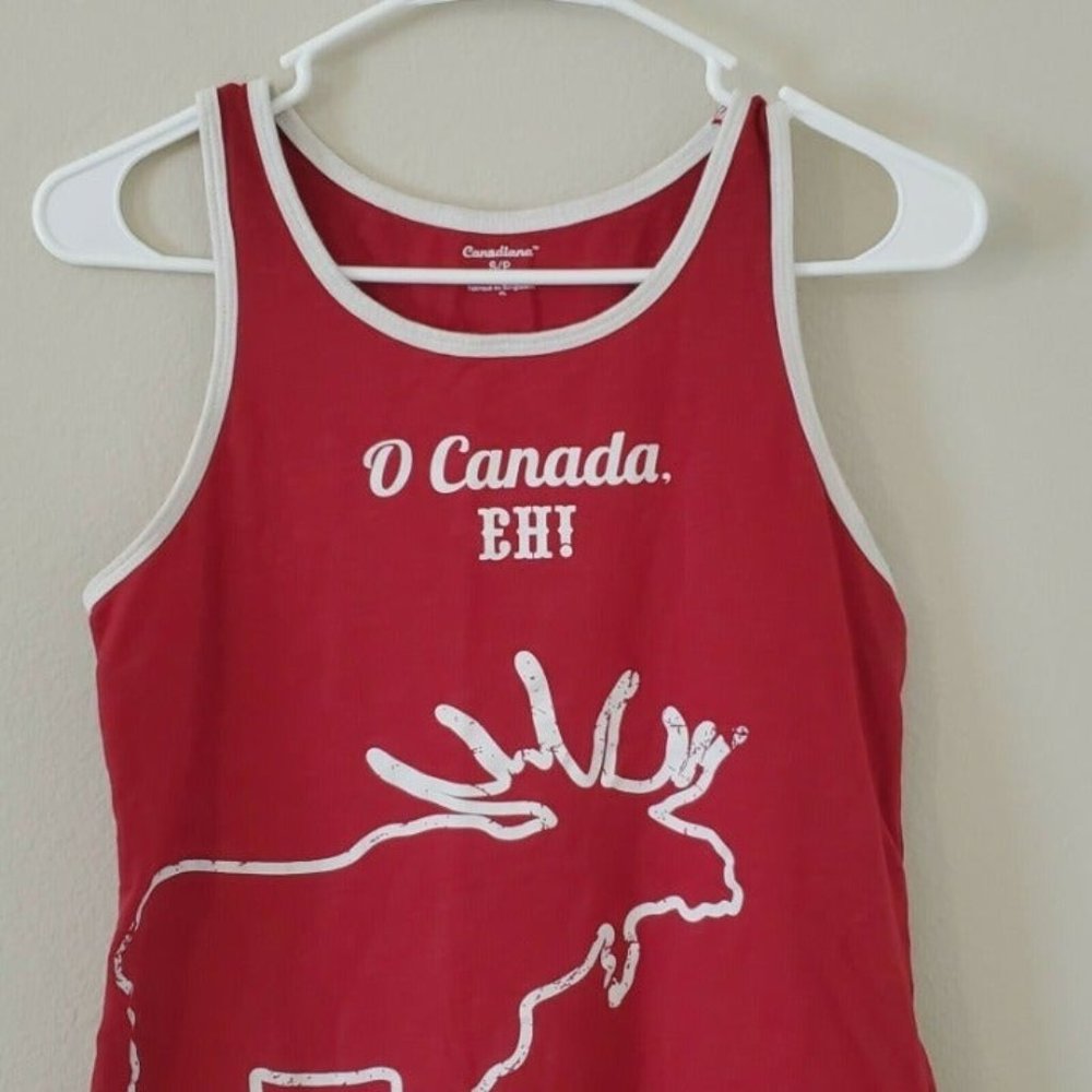 O Canada Eh! Moose Men's Small Tank Top Canadiana Maple Leaf Canadian Alberta